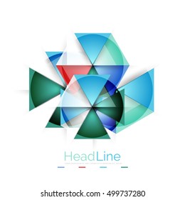 Diseño triangular moderno de vidrio brillante. Fondo del vector