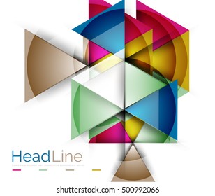 Diseño triangular moderno de vidrio brillante. Fondo del vector