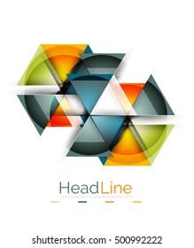 Glossy glass modern triangle layout. Vector background