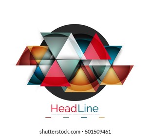 Glossy glass modern triangle layout. Vector background