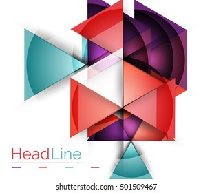 Diseño triangular moderno de vidrio brillante. Fondo del vector