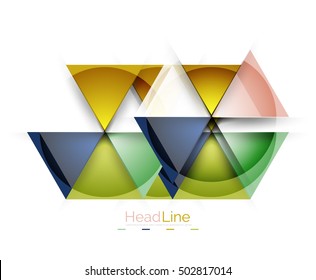 Glossy glass modern triangle layout. Vector background