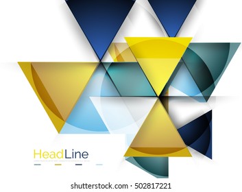 Glossy glass modern triangle layout. Vector background