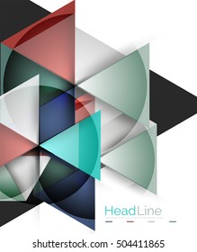 Glossy glass modern triangle layout. Vector background