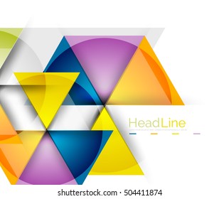 Glossy glass modern triangle layout. Vector background