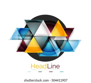 Glossy glass modern triangle layout. Vector background