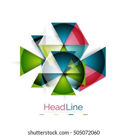 Glossy glass modern triangle layout. Vector background