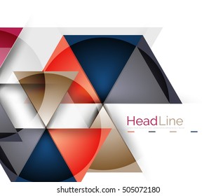 Glossy glass modern triangle layout. Vector background