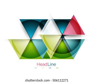 Glossy glass modern triangle layout. Vector background