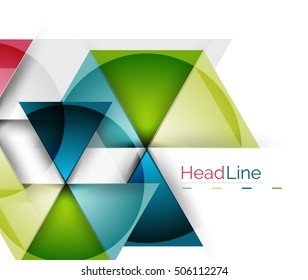 Glossy glass modern triangle layout. Vector background