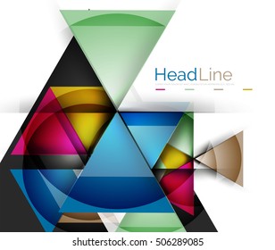 Glossy Glas moderne Dreieck-Layout. Vektorhintergrund