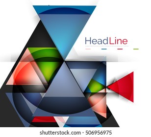 Glossy glass modern triangle layout. Vector background