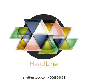 Glossy glass modern triangle layout. Vector background