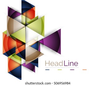 Glossy glass modern triangle layout. Vector background