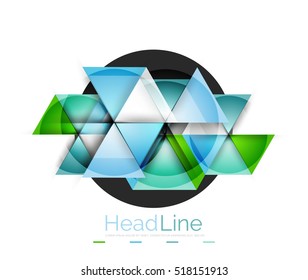 Glossy glass modern triangle layout. Vector background