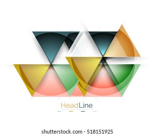 Glossy glass modern triangle layout. Vector background