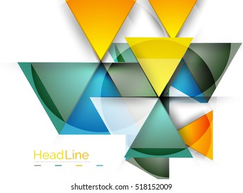 Glossy glass modern triangle layout. Vector background