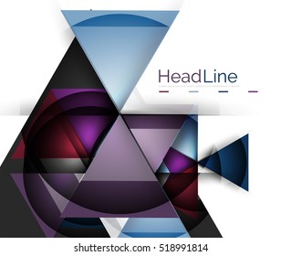 Glossy Glas moderne Dreieck-Layout. Vektorhintergrund