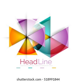 Diseño triangular moderno de vidrio brillante. Fondo del vector