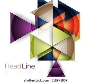 Glossy glass modern triangle layout. Vector background