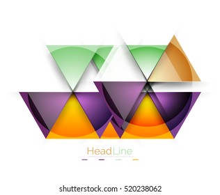 Glossy glass modern triangle layout. Vector background