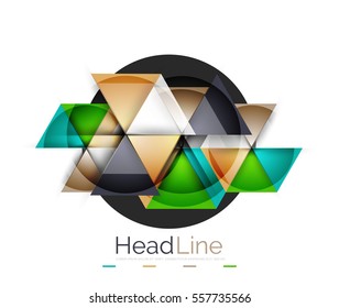 Glossy glass modern triangle layout. Vector background