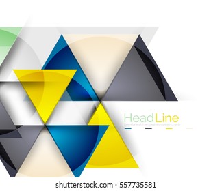 Glossy glass modern triangle layout. Vector background