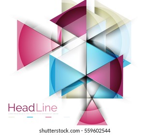 Glossy glass modern triangle layout. Vector background