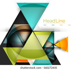 Glossy glass modern triangle layout. Vector background