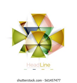 Layout de triângulo moderno em vidro brilhante. Plano de fundo do vetor