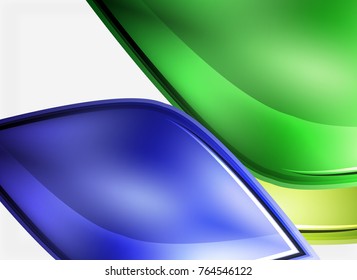 Fondo abstracto de formas de vidrio brillante, vector