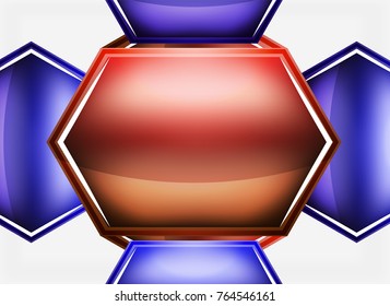 Fondo abstracto de formas de vidrio brillante, vector