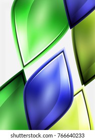 Fondo abstracto de formas de vidrio brillante, vector