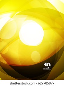 Glossy glass shiny bubble abstract background, wave lines. Vector illustration