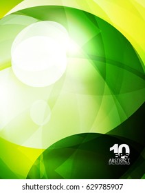 Glossy Glas glänzende Blase abstrakter Hintergrund, Wellenlinien. Vektorgrafik