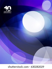 Glossy glass shiny bubble abstract background, wave lines. Vector illustration