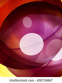 Glossy Glas glänzende Blase abstrakter Hintergrund, Wellenlinien. Vektorgrafik
