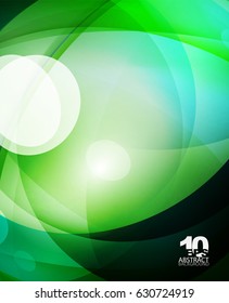 Glossy glass shiny bubble abstract background, wave lines. Vector illustration
