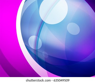 Fondo abstracto de burbuja brillante de vidrio brillante, líneas onduladas. Ilustración del vector