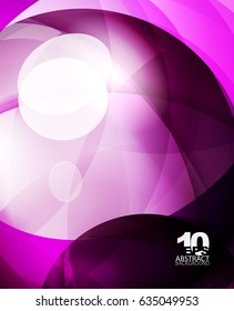 Glossy glass shiny bubble abstract background, wave lines. Vector illustration