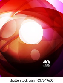Fondo abstracto de burbuja brillante de vidrio brillante, líneas onduladas. Ilustración del vector