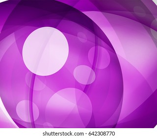 Glossy glass shiny bubble abstract background, wave lines. Vector illustration