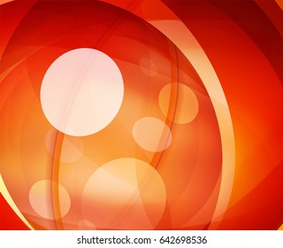 Glossy glass shiny bubble abstract background, wave lines. Vector illustration
