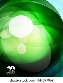Glossy glass shiny bubble abstract background, wave lines. Vector illustration