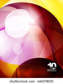 Glossy Glas glänzende Blase abstrakter Hintergrund, Wellenlinien. Vektorgrafik