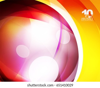 Glossy glass shiny bubble abstract background, wave lines. Vector illustration