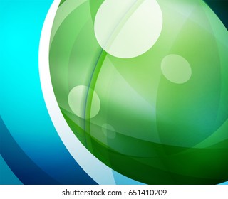 Fondo abstracto de burbuja brillante de vidrio brillante, líneas onduladas. Ilustración del vector
