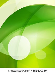 Glossy glass shiny bubble abstract background, wave lines. Vector illustration