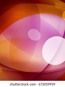Fondo abstracto de burbuja brillante de vidrio brillante, líneas onduladas. Ilustración del vector