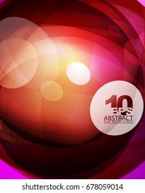 Glossy glass shiny bubble abstract background, wave lines. Vector illustration